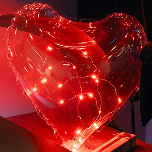 Red Heart Light Up Balloons